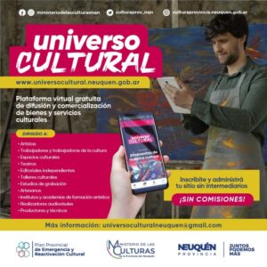 Lee más sobre el artículo «Universo cultural es un espacio para abrir sus tiendas digitales de forma gratuita, comercializar bienes y servicios culturales sin intermediarios ni comisiones”.