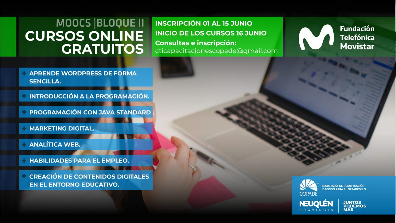 Lee más sobre el artículo Natalia Bosh, Copade: «Es el segundo convenio que firmamos con Fundación Movistar. El año pasado 8 mil neuquinas y neuquinos que participaron de estos cursos
