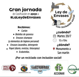 Lee más sobre el artículo “La idea es apoyar la Ley de Envases y el trabajo de la cooperativa de emprendedoras, alrededor de 40 familias que trabajan en la planta del complejo ambiental”