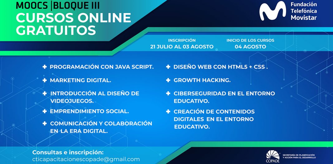 En este momento estás viendo Convocatoria para cursos de Copade y  la Fundación Telefónica Movistar