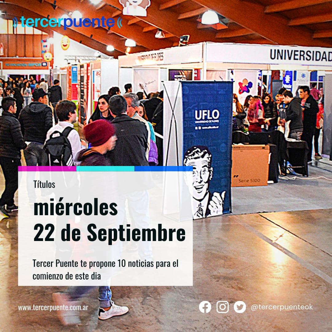 En este momento estás viendo 10 títulos para el miércoles 22 de septiembre