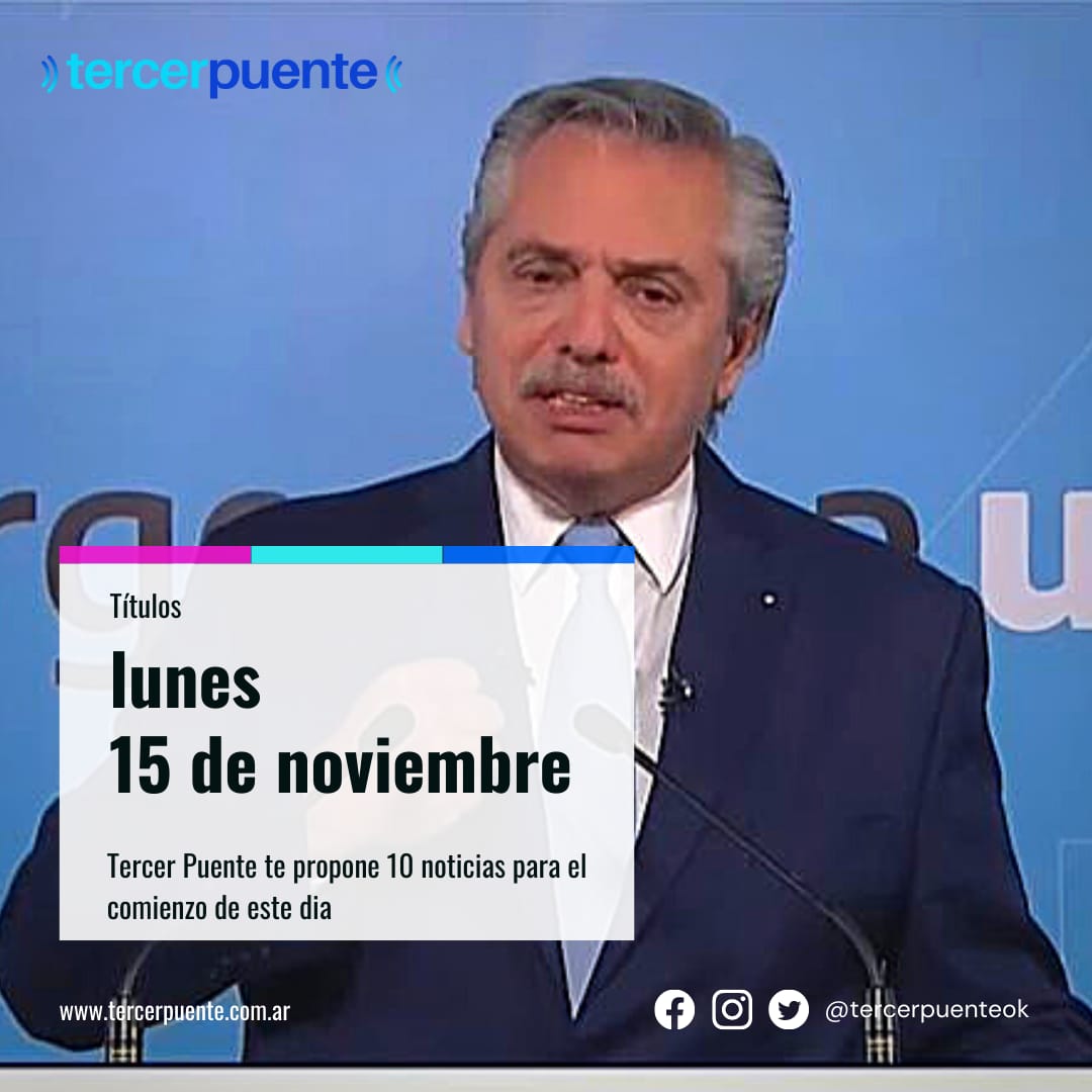 En este momento estás viendo 10 títulos para el lunes 15 de noviembre