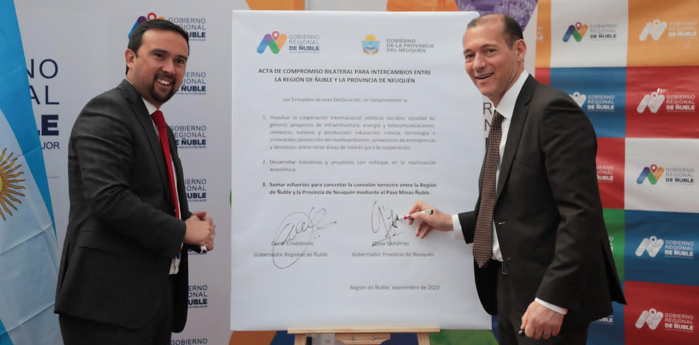 Lee más sobre el artículo Neuquén y la Región de Ñuble impulsarán un nuevo paso fronterizo en la zona Norte