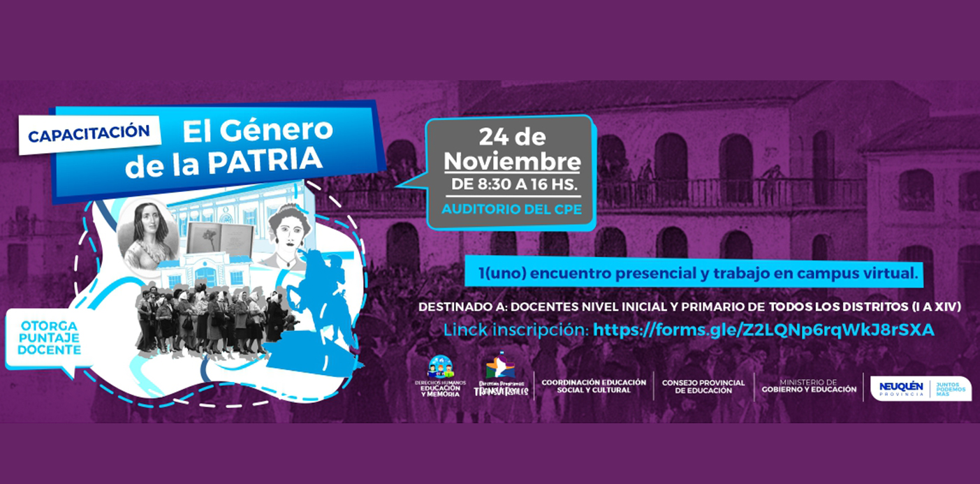 En este momento estás viendo Se realizará la capacitación “El Género de la Patria”