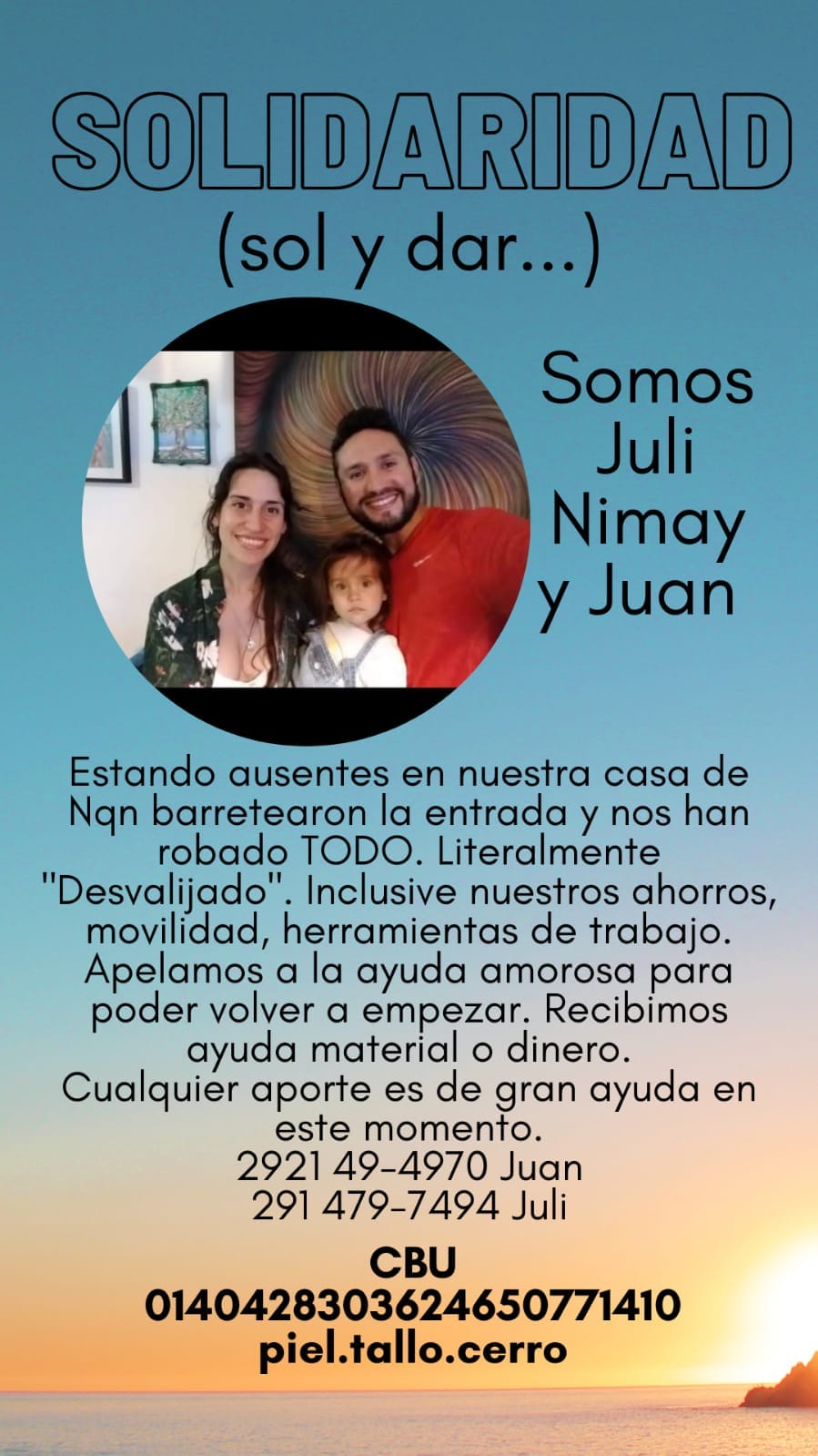 En este momento estás viendo Solidaridad con una familia a la que les robaron todo