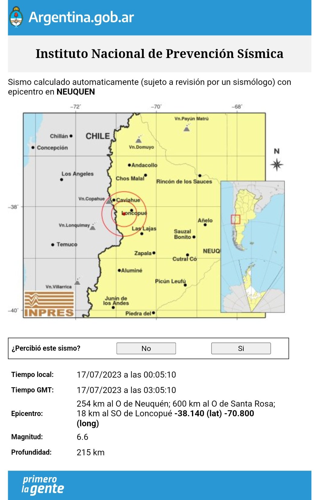 Lee más sobre el artículo Sismo en Chile causó preocupación en el Alto Valle