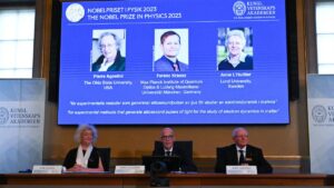 Lee más sobre el artículo Premio Nobel de Física para tres científicos por mejorar el estudio de los electrones