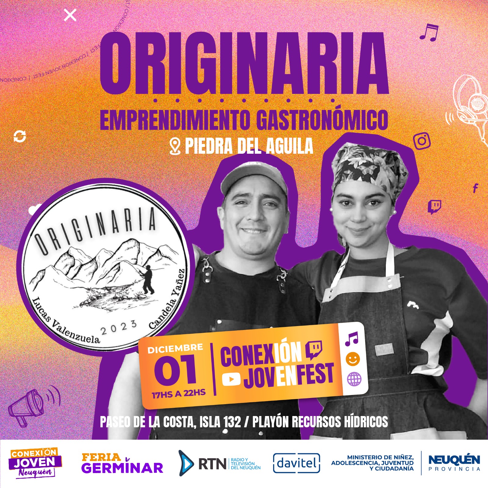 Lee más sobre el artículo Candela, de Originaria: “Estamos muy contentos de que vamos estar en el Conexión Jóven Fest cocinando en vivo sushi de trucha patagónica, roles tradicionales y rebozados con pollo”