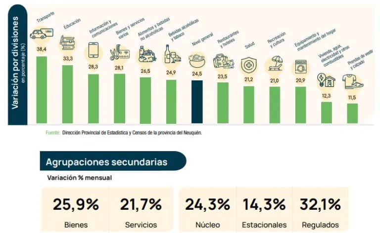 En este momento estás viendo En Neuquén, la inflación de enero fue de 24,5%