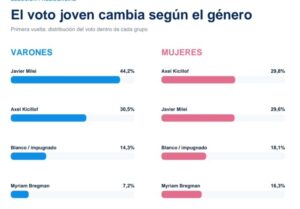 Lee más sobre el artículo El voto joven se parte por género: Milei conserva una fuerte ventaja entre varones