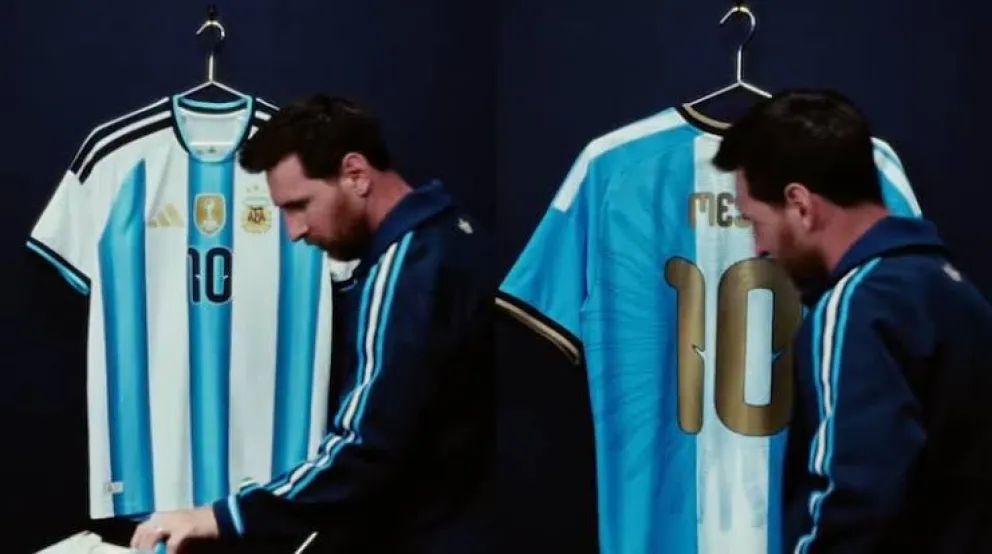 En este momento estás viendo Messi presentó la camiseta que llevará en su despedida de la Selección